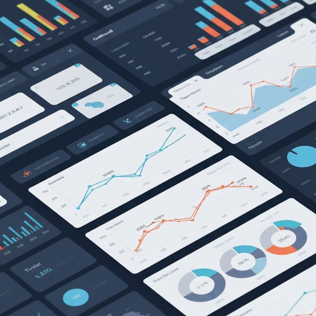 Modern technology dashboard interface showing charts and data analytics